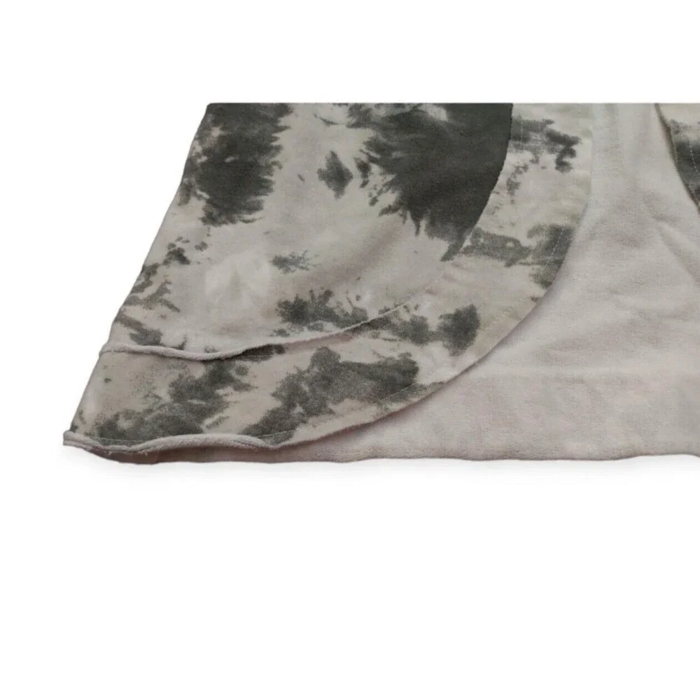 Nommo Woman Jacket Sz S Gray Long Sleeve Lightweight Distressed Trim Tie Dye - Picture 3 of 6